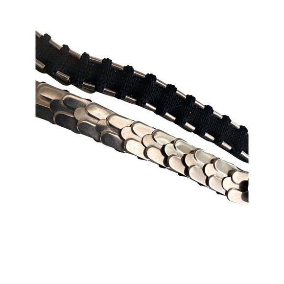 Vintage Silver Fish Scale Armour Skinny Belt - Picture 3 of 4